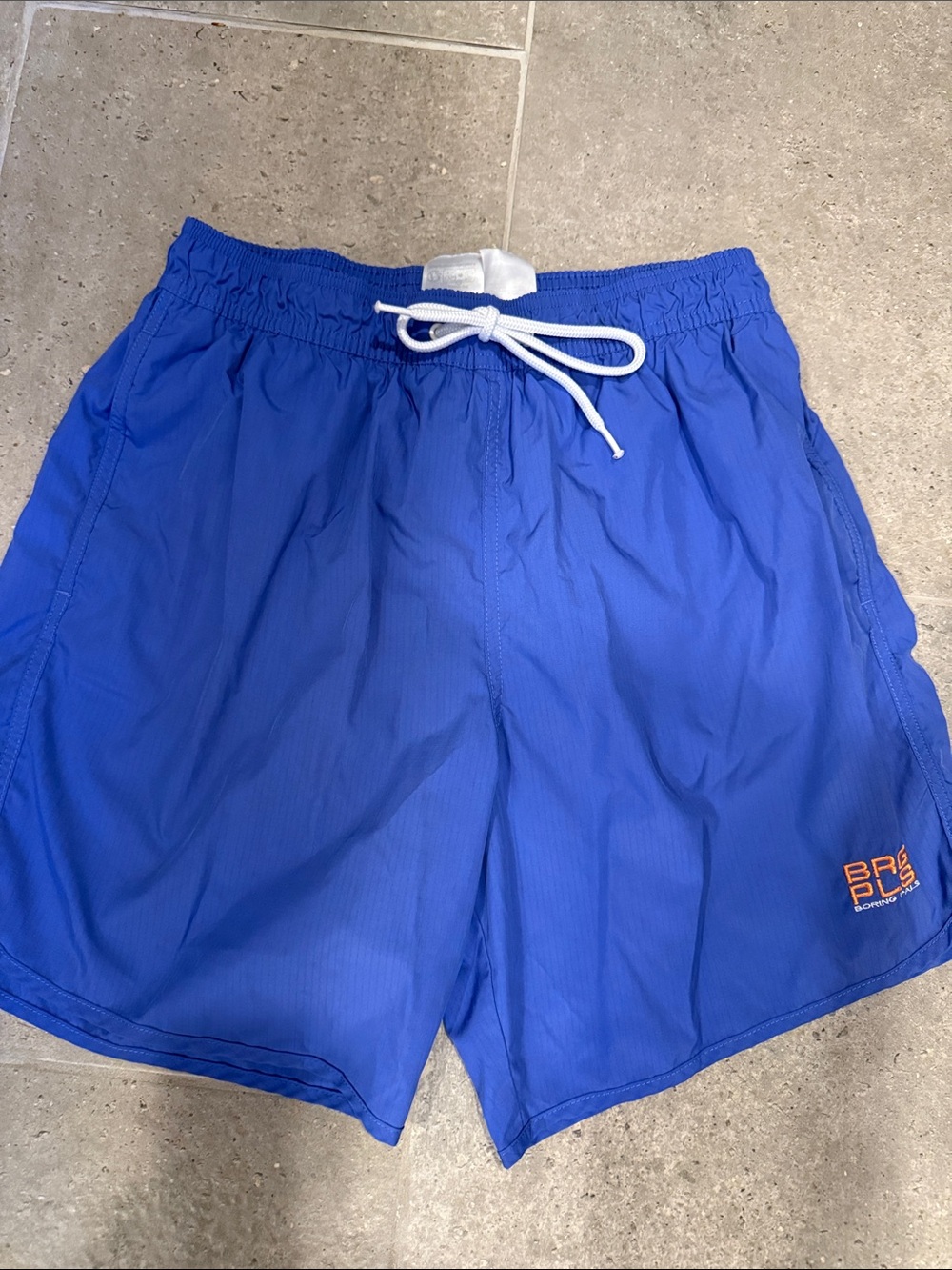 Blue Men's Quick-Dry Swim Shorts with Drawstring